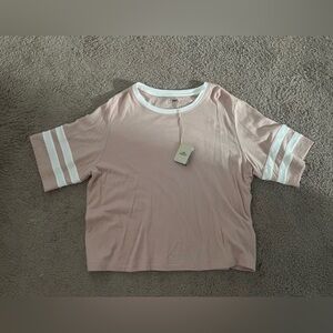 NWT Faherty Cloud Cotton Varsity Tee Shirt Top Peach Whip XL